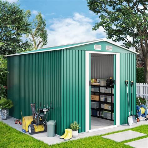 metal shed off of wood house|10x8 shed storage on clearance.